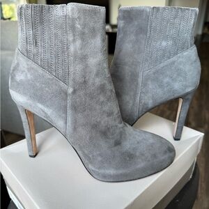 Via Spiga Gray Cinder Heeled Boots